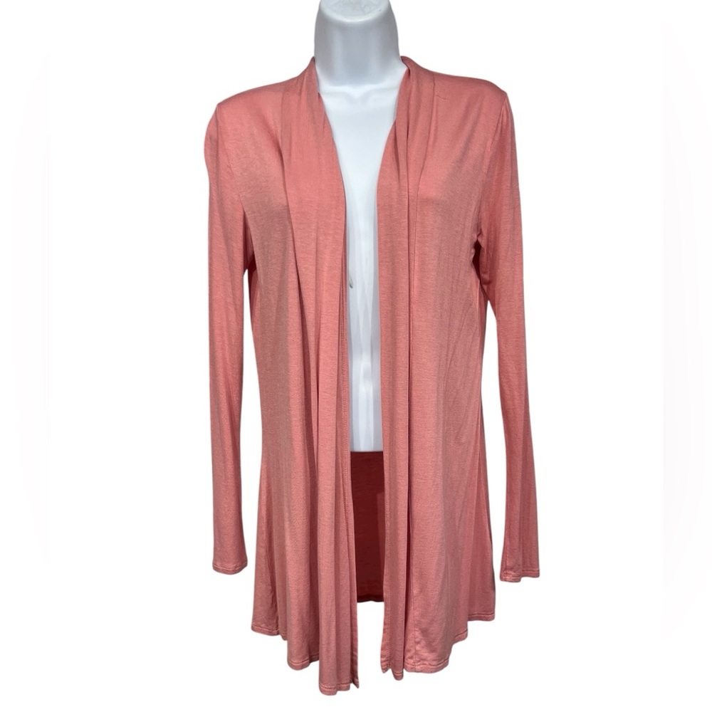 Women's Open-Front Cardigan - Coral Pink